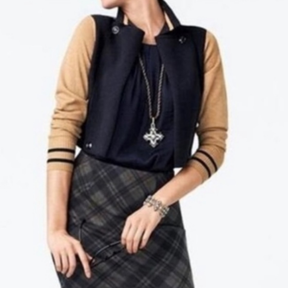 Cabi Turn Back Crop Cardigan Color Block - image 1